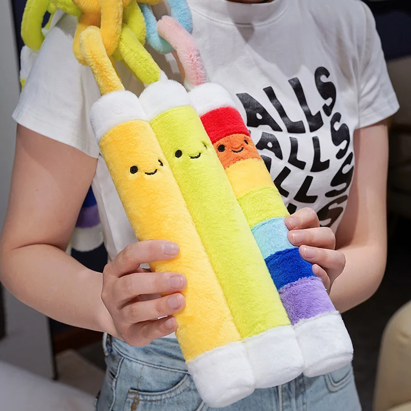 Kawaii Nunchucks Plush Toys Cute Smiley Face Colorful Double Stick Plush Doll Novelty Home Decor Toys Creative Surprise Gift - view 2