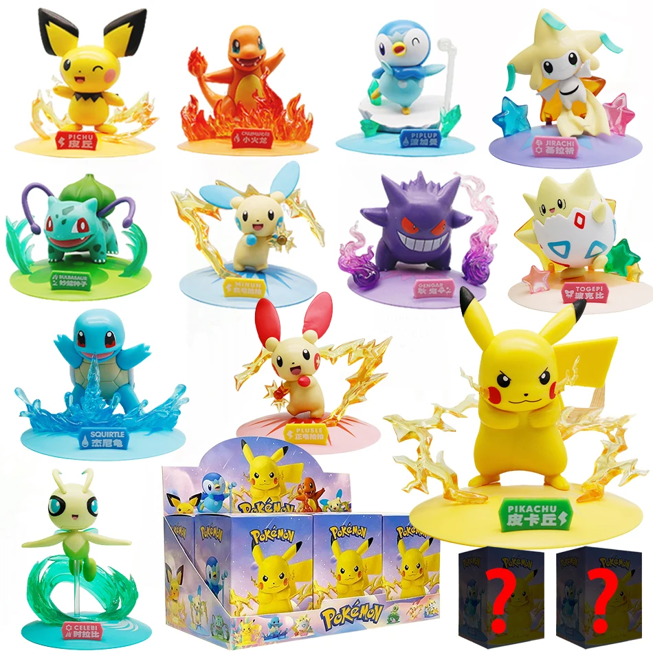 

1-6 шт. Пикачу слепая коробка фигурки Пикачу Мьюту фигурка украшения куклы Gardevoir Sylveon аниме модель карманный монстр игрушка для детей
