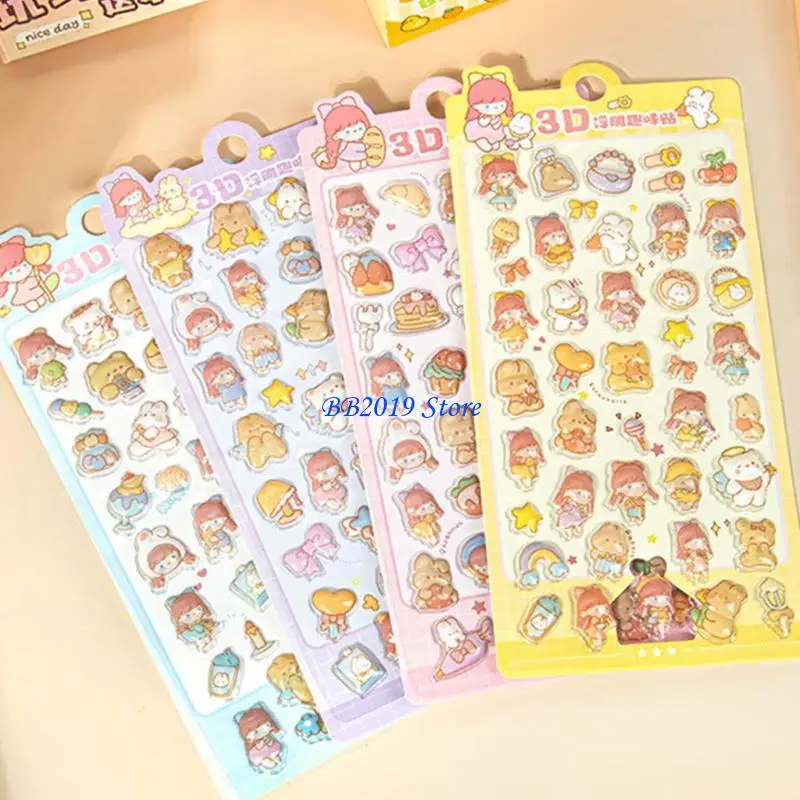 Q0KB 8조각 만화 동물 테마 스티커 Scrapbooking 데칼 스티커 수하물