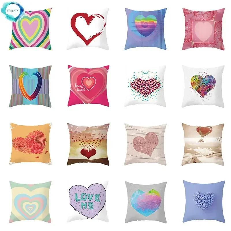 Home Decor for Couples Wedding Party Decorations LOVE Heart Pillow Covers Living Room Sofa Cushion Covers Room Bed Pillow Covers