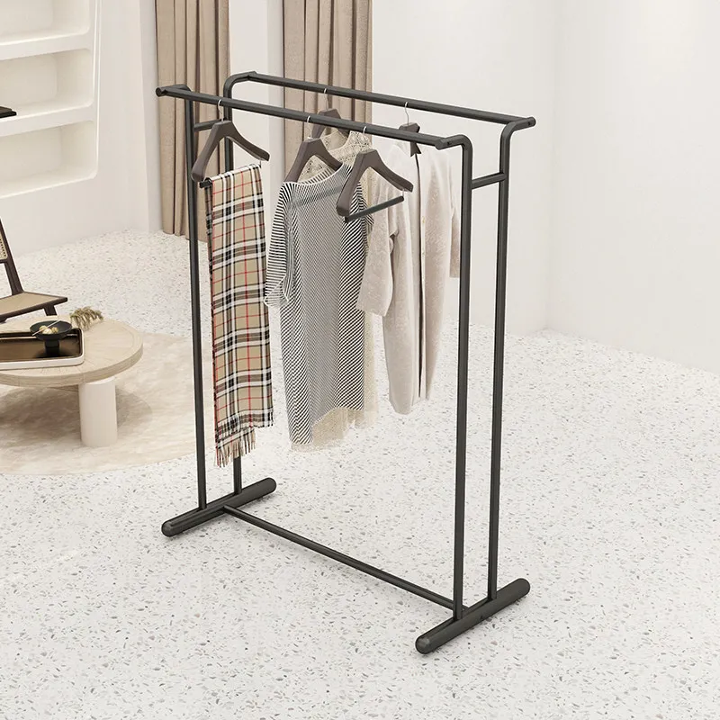 Tieyi clothing store display rack Nakajima double-row window clothes rack women's clothing parallel bars middle display