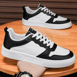 Men's New Breathable White Shoes Trendy Versatile Thick Soled Sneakers Soft Soled Platform Comfort Breathable Casual Board Shoes