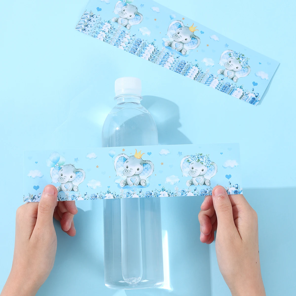 24Pcs It's A Boy/It's A Girl Water Bottle Sticker Blue Pink Elephant Bottle Label Baby Shower Decor Boy Girl Gender Reveal Favor