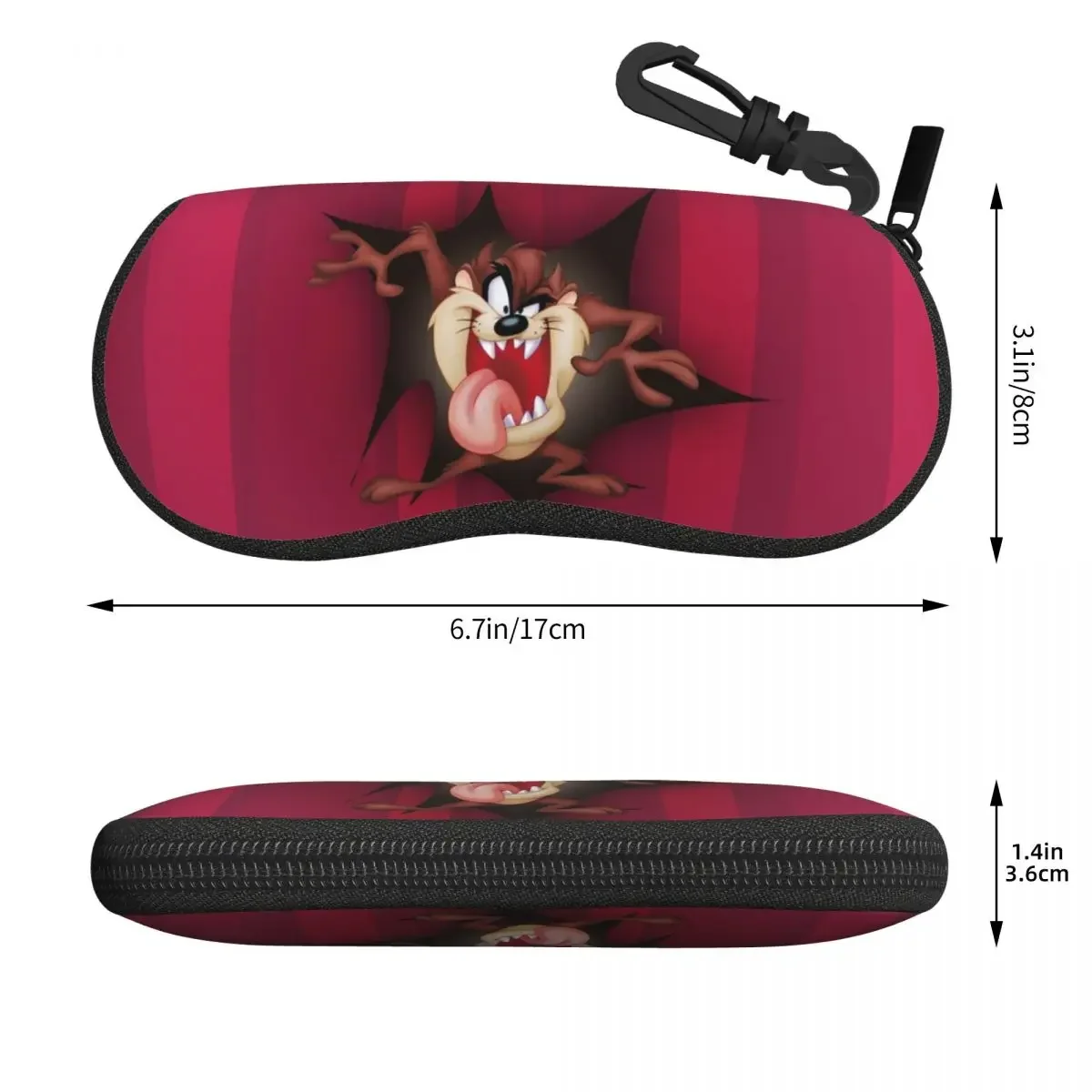 Cartoon Tasmanian Devil Comic Shell Glasses Case Protective Sunglasses Box Women Men Soft Eyeglasses Bag Pouch