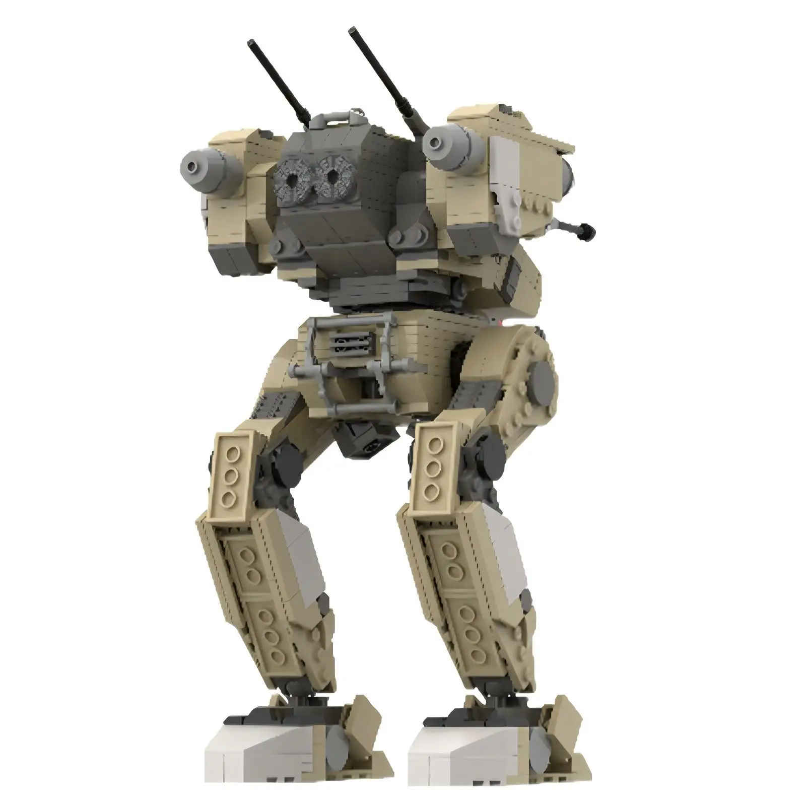 Sandy‑toned Fast‑Strike Combat Armor Bricks Kit Compact Desert‑themed Maneuverable Humanoid Construction Toy Challenging Project