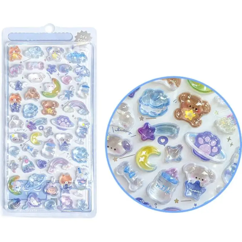 Engraçado doce furit sorvete animais de estimação gota 3d alívio adesivo scrapbooking diy diário decoração pvc artesanato decalques para papelaria telefone p9u8