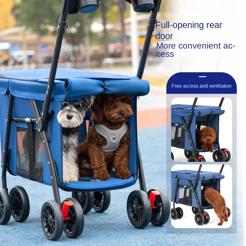 Medium to Large-Sized Pet Stroller Foldable Dog and Cat Cart for Outdoor Use Lightweight Transport of Your Pet Companions