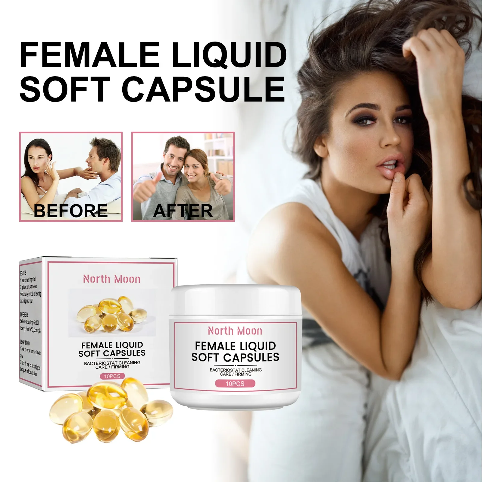 10pcs/box Feminine Care Soft Capsules Vaginal Cleansing Odors Eliminating Firming and Nourishing Body Skin Vagina Care Capsules