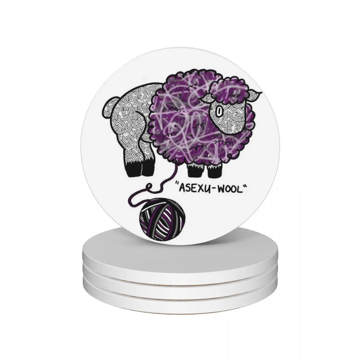 

Asexu-wool Sheep! Ceramic Coasters (Set of 4) coffee cup stand for cups set ceramic Coasters