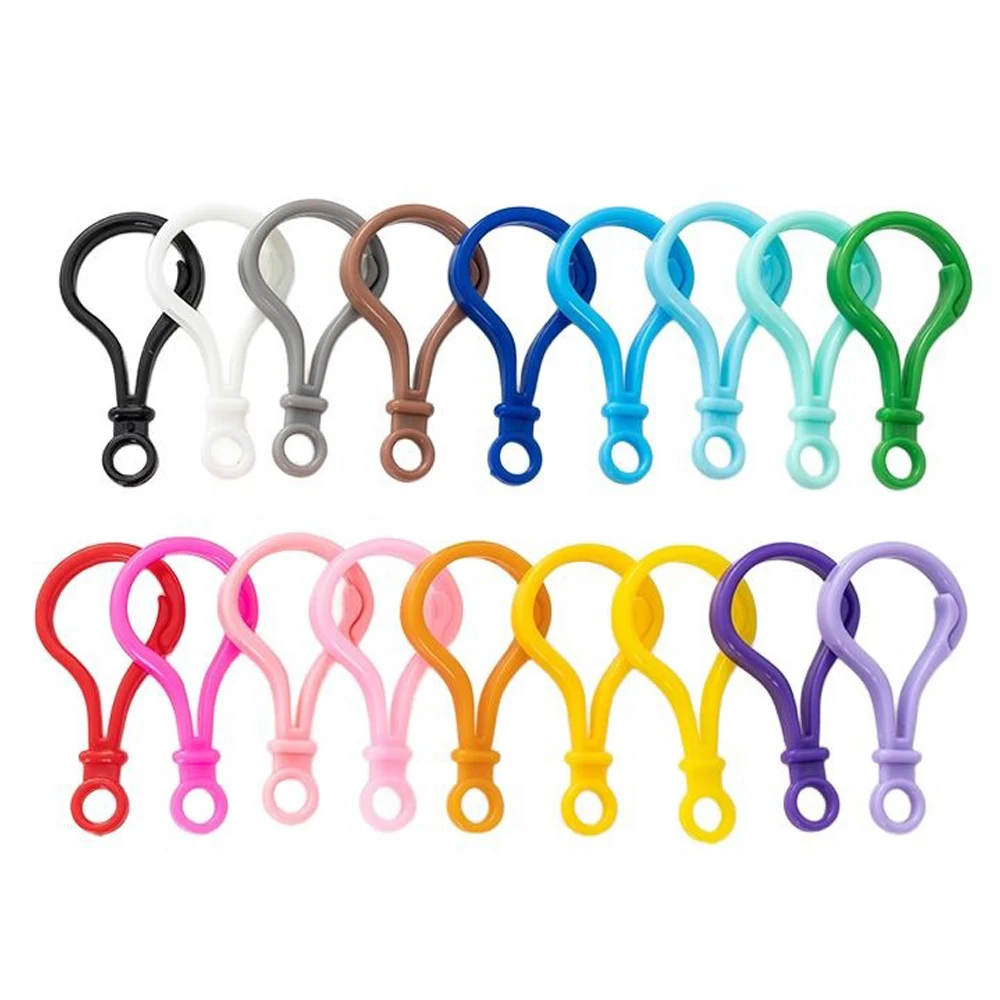 

20pcs/Lot Colorful Plastic Lamp Shape Lobster Clasp Hook Keychain For DIY Bag Key Ring Jewelry Making Accessories Findings Craft