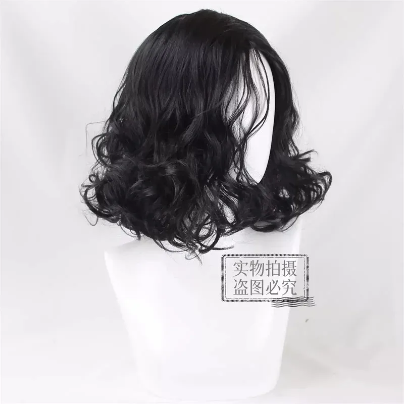 Peluca de Cosplay de Michael Jackson, juego de rol de Michael, peluca de pelo negro rizado medio largo, pelucas de Cosplay para disfraz de Halloween
