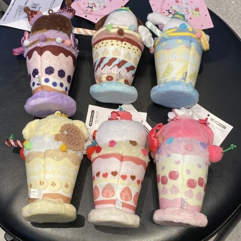 Sanrio Hello Kitty Kuromi Cinnamoroll Parfait Ijs Zacht Pluche Sleutelhanger Rugzak Rits Hangende Decoratie Telefoon Charme Cadeau