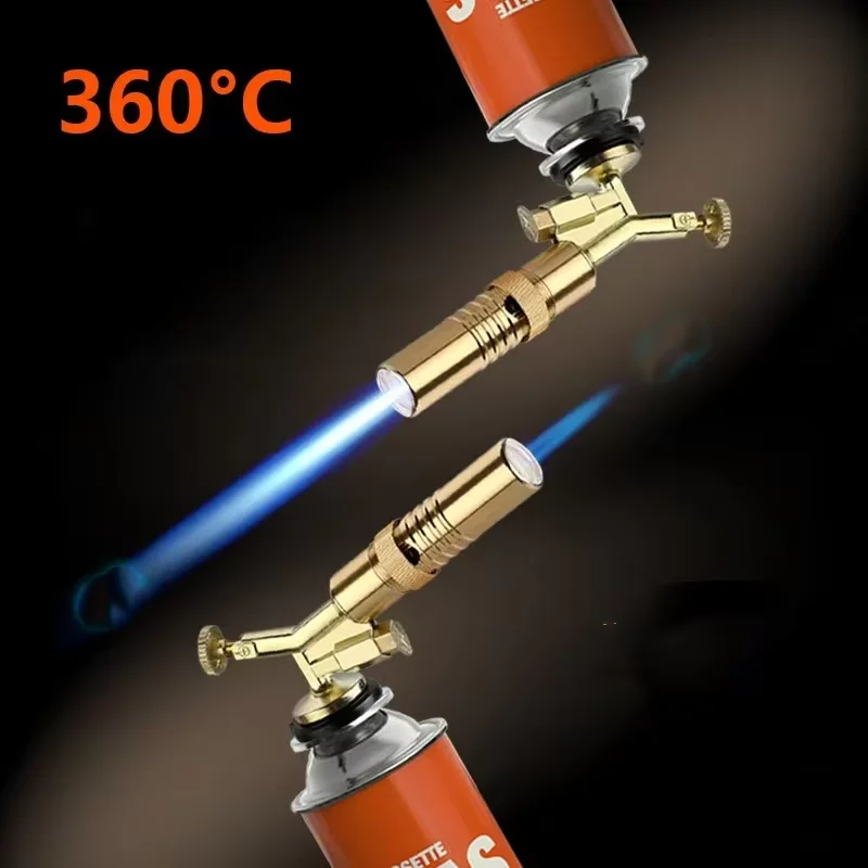 Portable Butane Welding Torch Gas Burner High Temperature Flame Gun for Outdoor Camping BBQ Gas Lighter