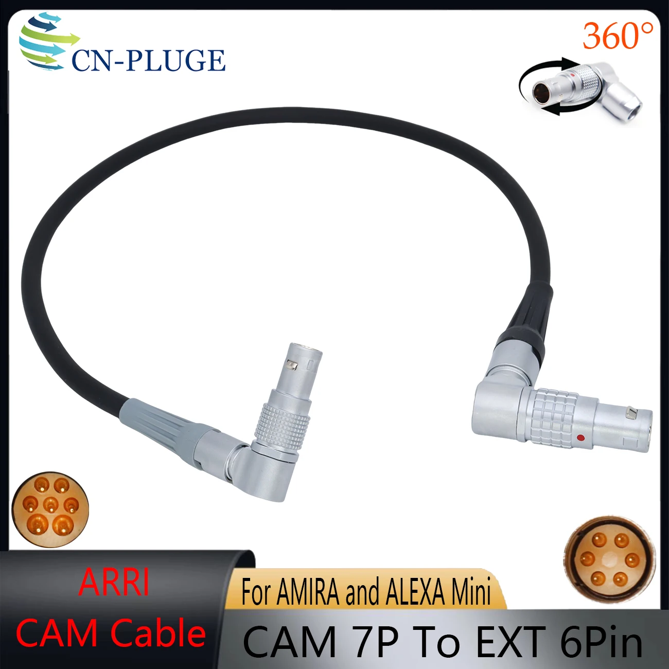 Cable CAM(7p) To EXT (6p) For ARRI Cforce RF MotoTo ARRI AMIRA and ALEXA Mini/ALEXA Mini LF  Camera Run/Stop Cable