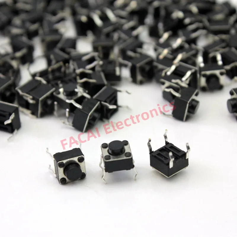 100pcs/lot Mini Micro Momentary Tactile Push Button Switch 6*6*5mm 4 Pin ON/OFF Keys Button DIP 6x6x5mm