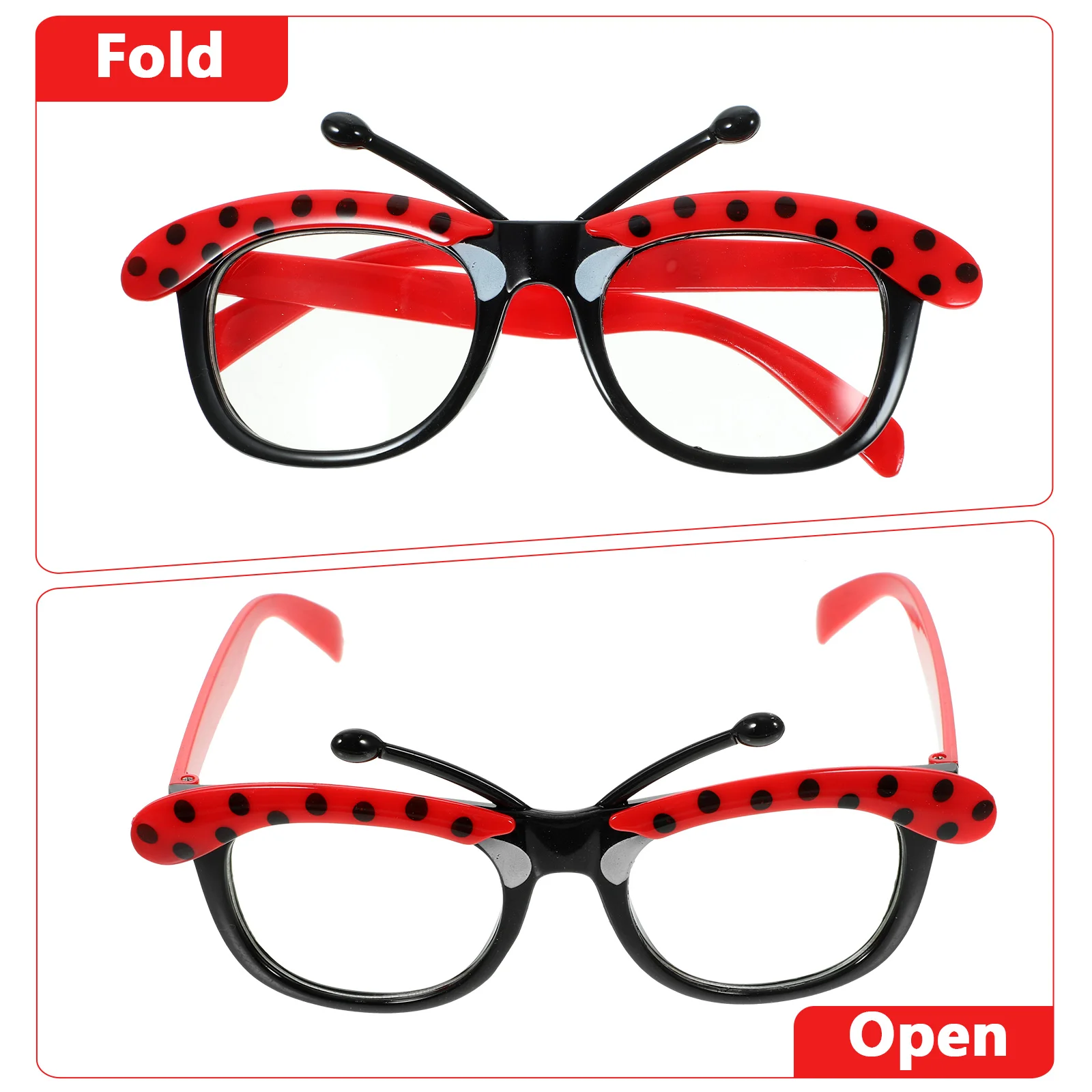 Party Supplies Ladybug Glasses Makeup Prom Eyeglasses for Birthday Child