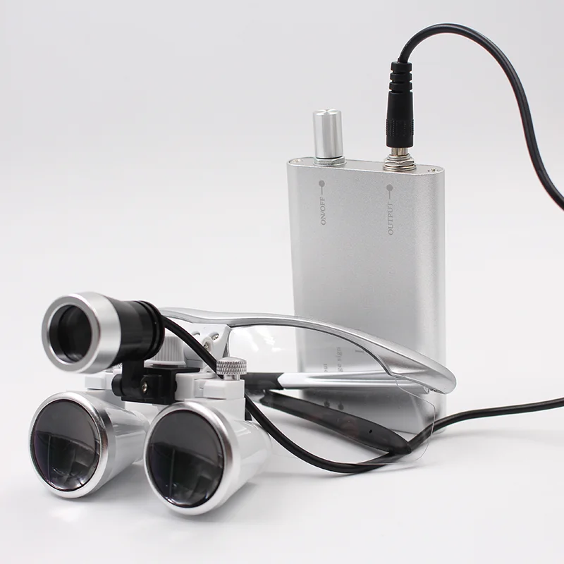 

Loupe Surgery Surgical Medical Operation Binocular Dental Magnifier with Headlight LED Light Loupe Lamp 3.5X Magnification