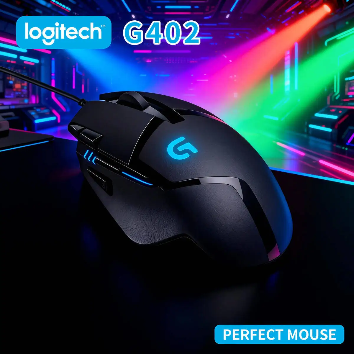 

Logitech G402 FPS Gaming Mouse, Fusion Engine Hybrid Sensor, Zero Smoothing/Filtering
