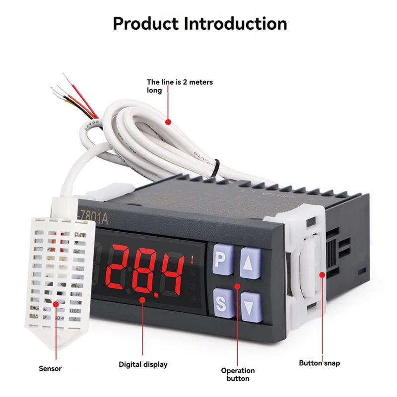 MOPHE-Thermometer Feuchtigkeitsregler Inkubation Automatischer Eierinkubator Temperatur 5,0- 95,0 RH-20,0- 60,0 ℃   Gulator