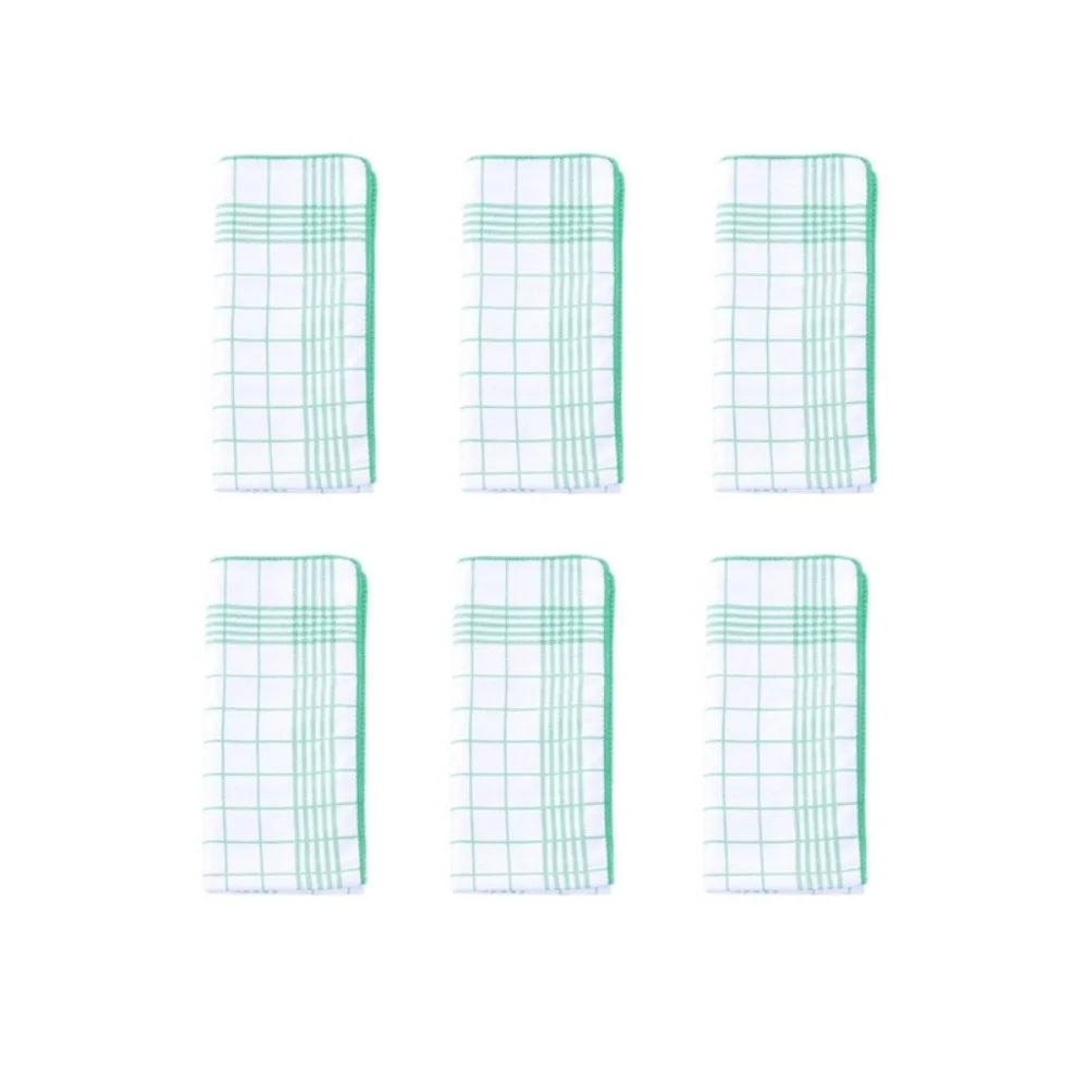 

6 Pieces Durable Large Checkered Kitchen Towel Rectangular Quick-Dry Dishcloth Absorbent Soft Tea Towel Tableware