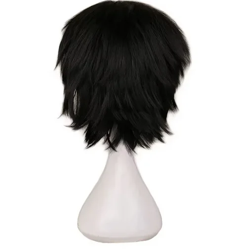 Wig sintetis Anime Death Note L Cos pria L.Lawliet Wig rambut kostum Cosplay Pelucas tahan panas