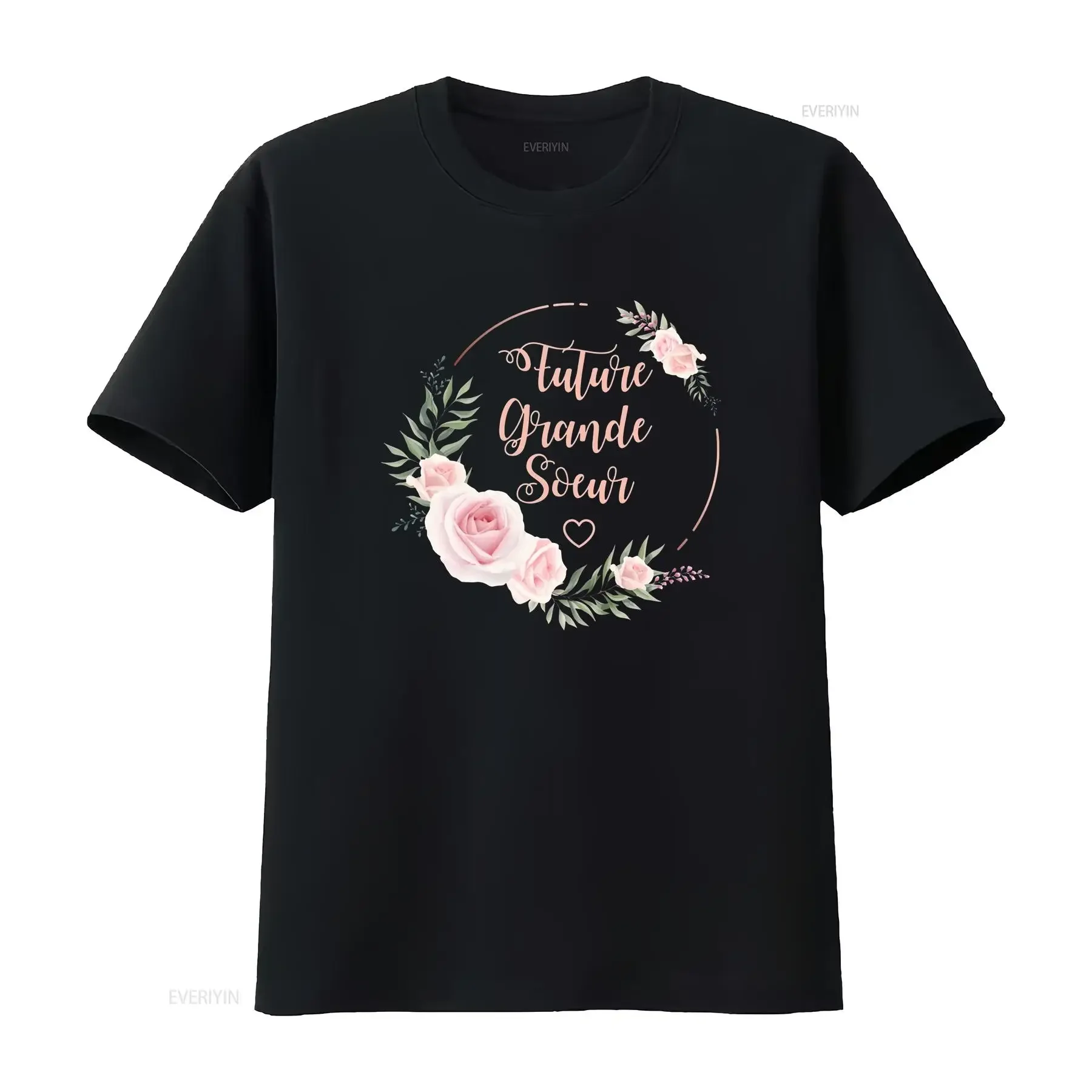T Shirt for child girl Future Big Sister Crown Flowers Cute Birth Ad Birthday vintage Washed Breathable Casual Unisex