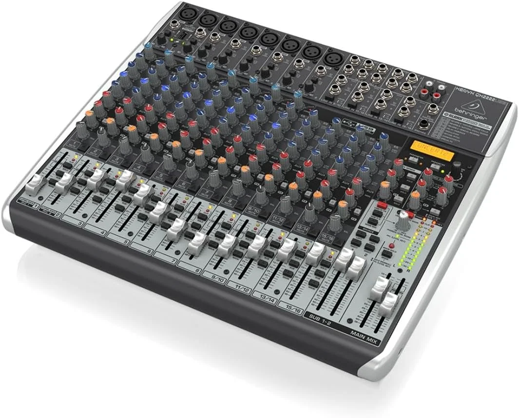 

QX2222 USB-микшер премиум-класса на 22 входов с 2/2-канальной шиной, беспроводными микрофонными предусилителями Xenyx и компрессорами, процессор многократных эффектов KLARK TEKNIK