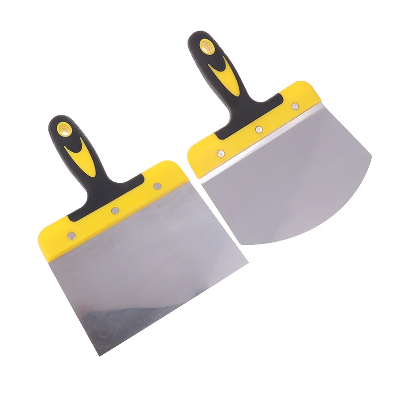 Putty Knife Stainless Steel Bucket Scoop Arc Shape Shovel Putty Knife Scraper Hand Tool Drywall Finishing Plaster Trowel