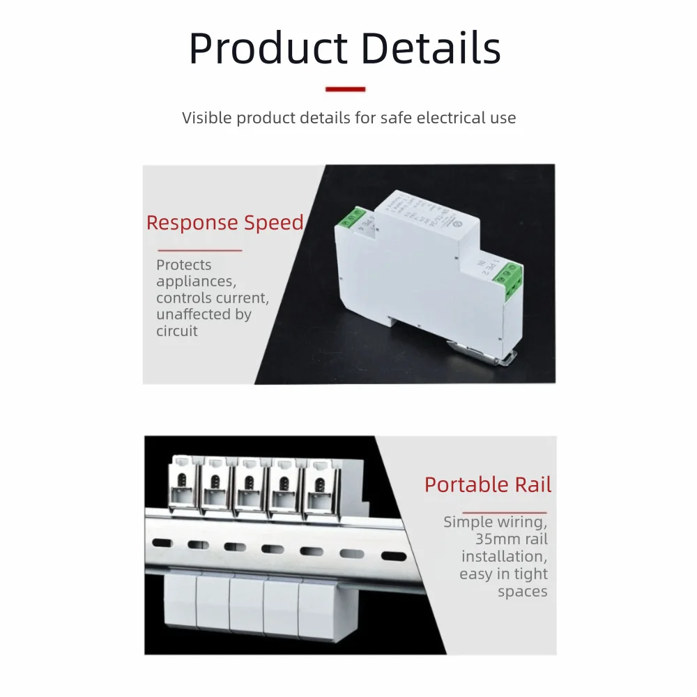 durable 24V Surge Protective Device Rail Mount 10KA Voltage Protection Arrester Lightning Protector Equipment Protection