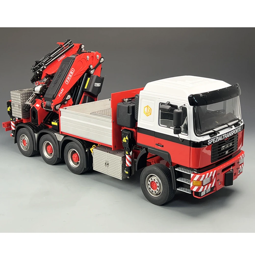 F2000 1/14 8X8 Truck Mounted Crane RC Truck Dump Truck Model F1650 Full Metal Rear Wheel Follower RC Trailer Model Toy