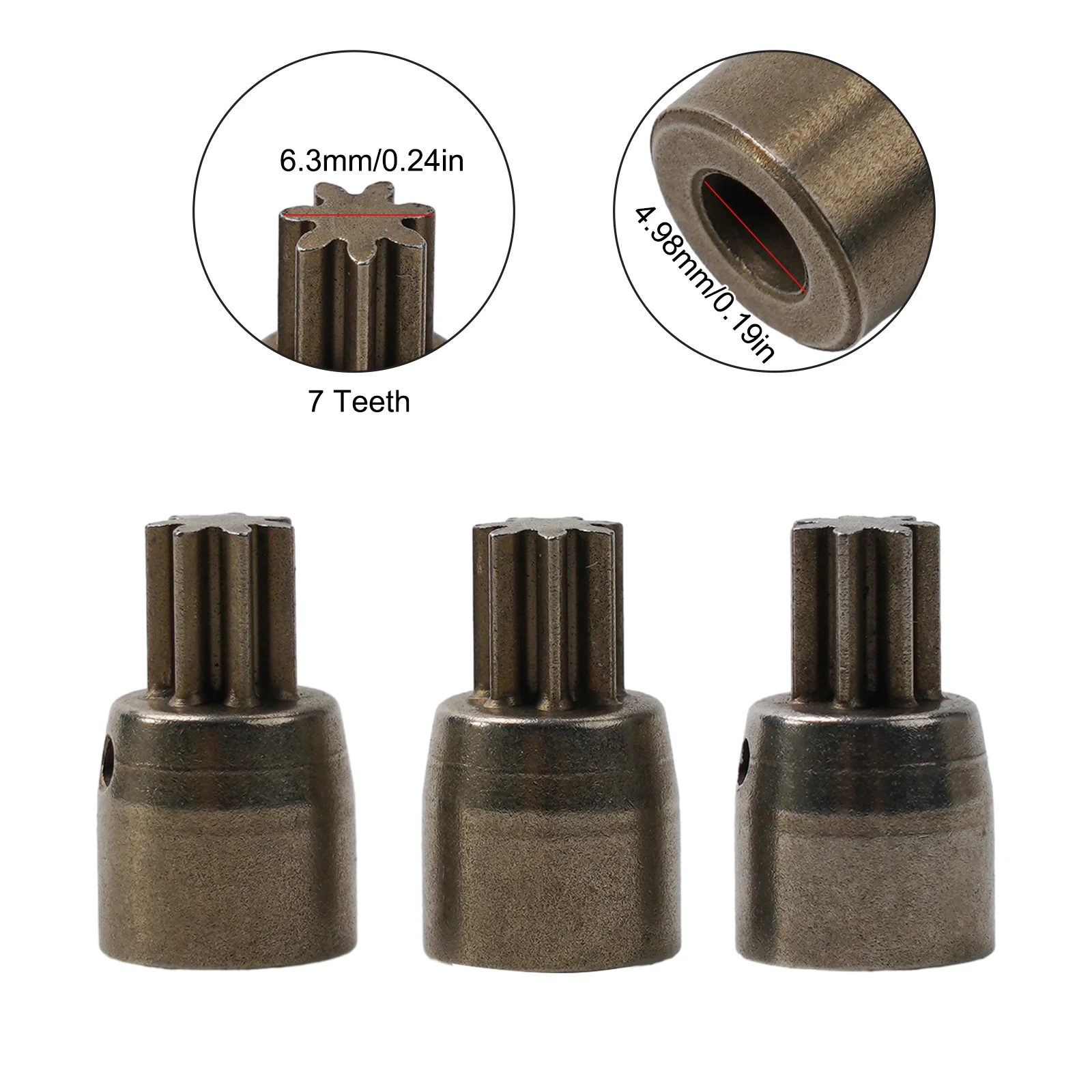 4.98mm Shaft 7 Teeth Gear Sleeve Power Tools Accessories 3pcs 7T Gear Easy To Install For 2106 Brushless Motor Gear Brand New