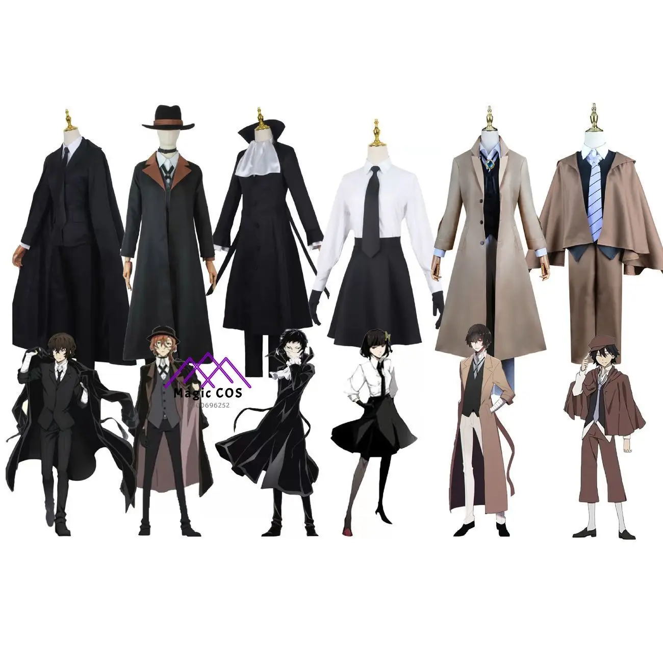 

Nakahara Chuuya Akiko Yosano Osamu Dazai New Arrival Cosplay Costume Bungo Stray Dogs Hot Sale Anime Outfits Halloween Comic Con