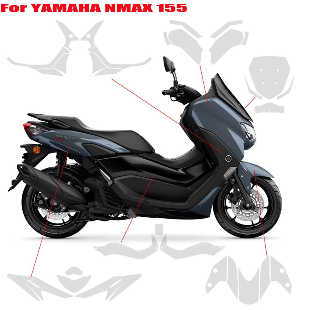 For YAMAHA NMAX 155 Paint Protection Film N-MAX 125 PPF Rectifier Protection TPU Anti-scratch Protection Film 2021-2023