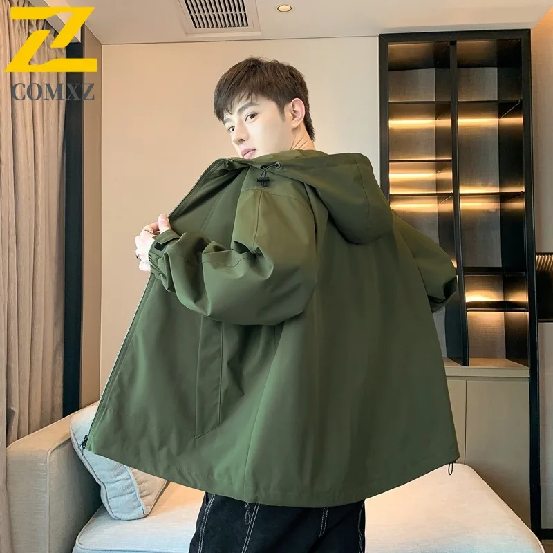 

COMXZ мужские куртки уличные однотонные горные путешествия кемпинг рыбалка спецодежда с капюшоном ветровки куртки Gorpcore верхняя одежда