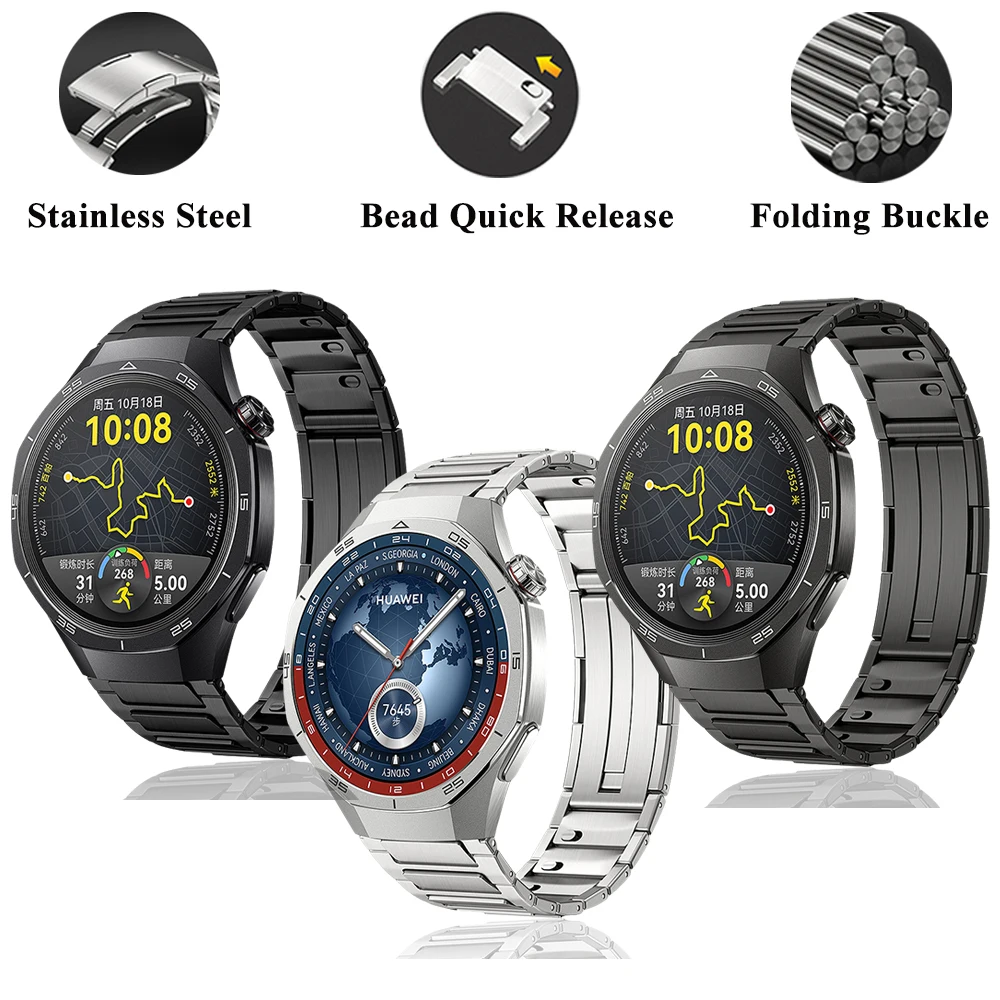 

Ремешок для часов 22 мм, совместимый с Huawei Watch Ultimate GT5 Pro GT5/4/3/2, браслет из нержавеющей стали для Huawei GT5 Pro/GT5 46 мм