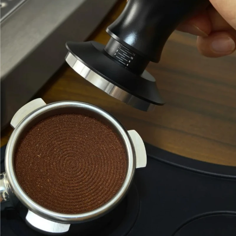 

Adjustable Espresso Tamper with Scale Constant Pressure Coffee Tamper Balance Force Press Tool Even Distribution Leveler