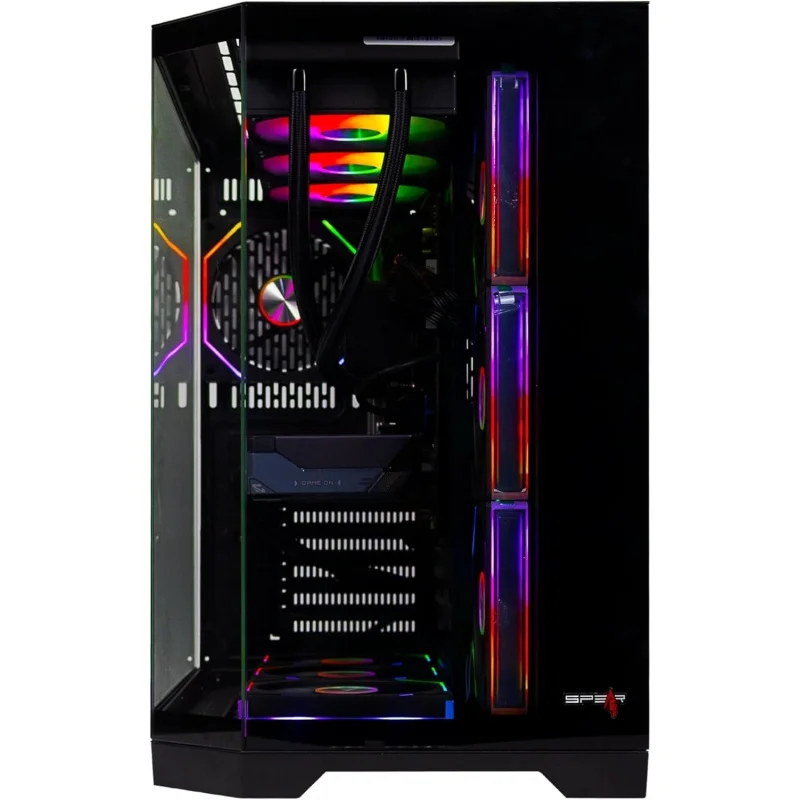 كمبيوتر الألعاب – i5-14400F، RTX 5060 8GB، 32GB DDR5، 1TB NVMe SSD، مبرد سائل 360 مم، 600 وات PSU، 7 مراوح ARGB مع جهاز تحكم عن بعد، W