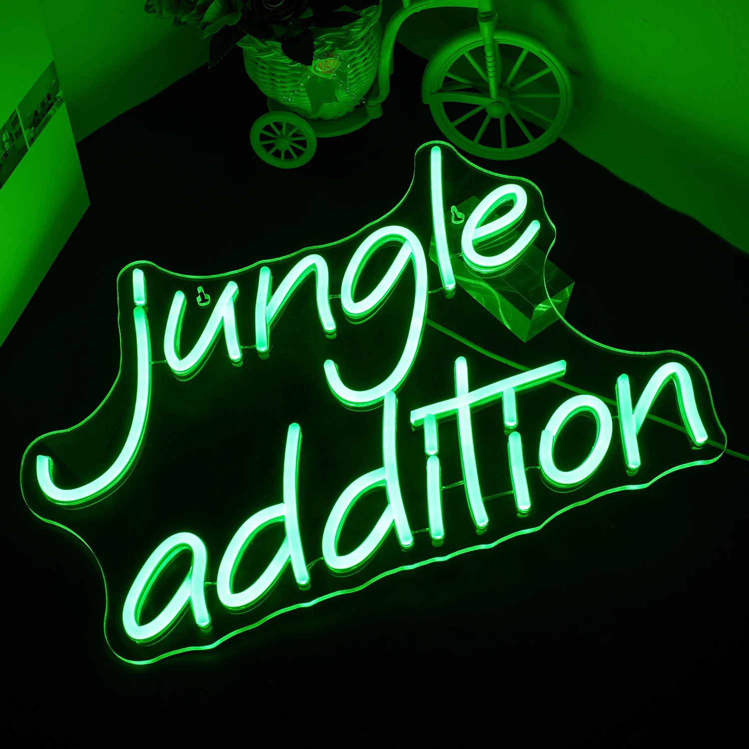 Jungle Addition Neon Led Sign Letter Green Lights Room Decoration For Home Party Bar Shop Club Bedroom Wall Light Up Sign Logo