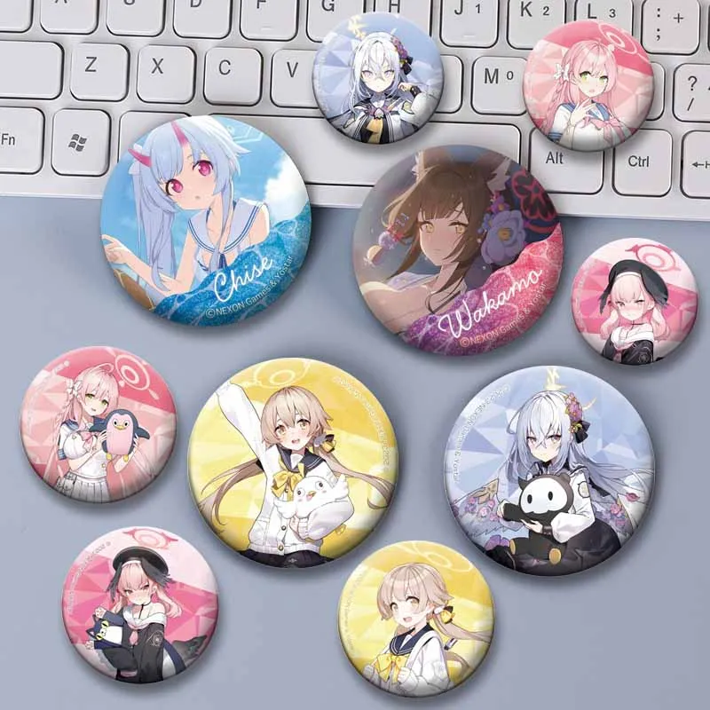 Blue Archive Anime Game Figure Jewelry Badge Fashion Cartoon Role Playing Pins Cute Coin Brooch for Clothing Bag Hat Accessories