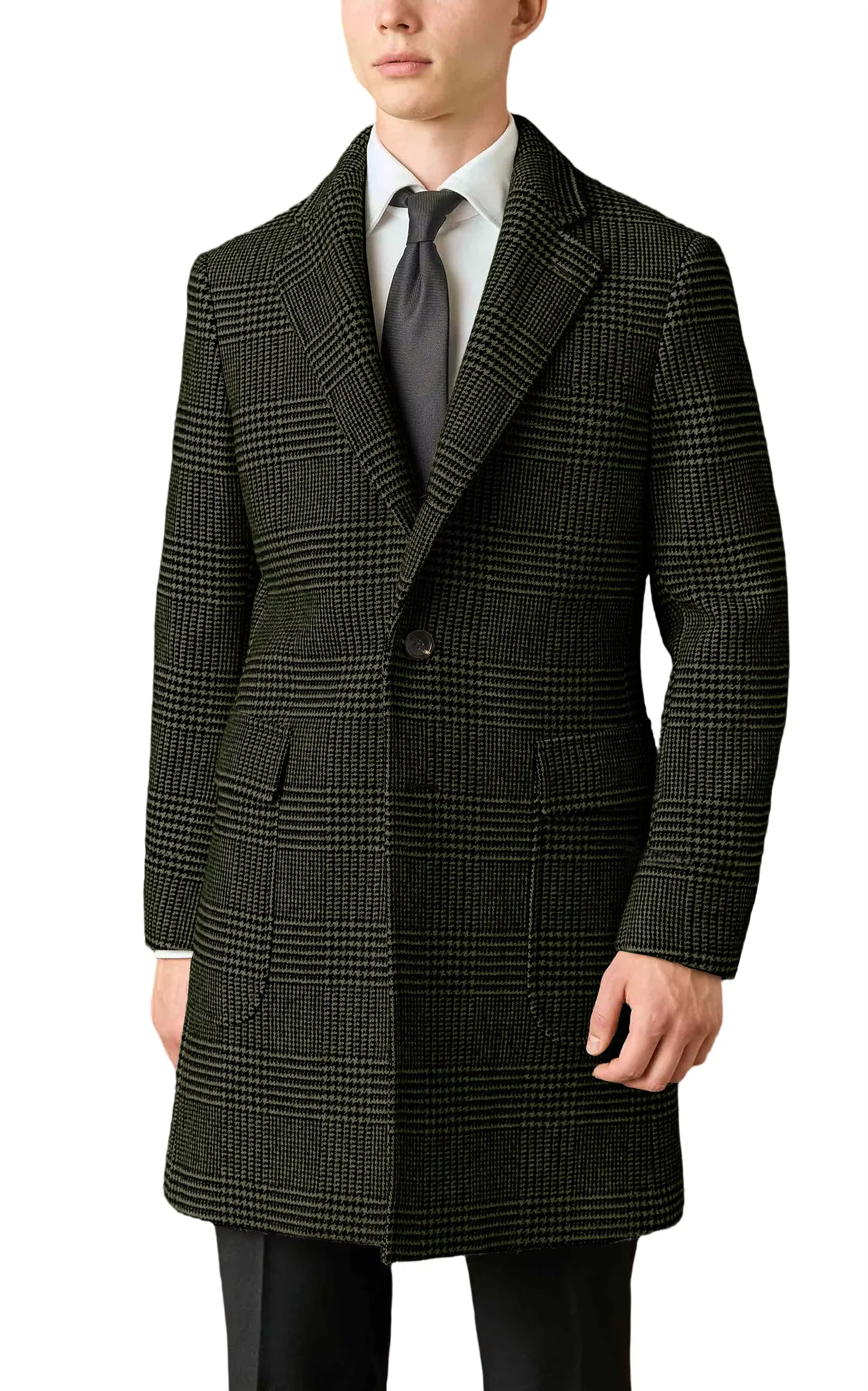 Veste pardessus en laine à carreaux pour hommes, Trench-Coat épais en Tweed, personnalisé, Business, tenue formelle et décontractée, automne hiver