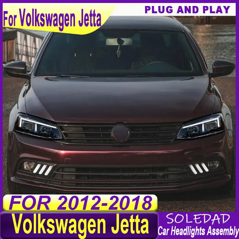Car Styling headlights for VW Jetta MK6 Headlights 2011-2018 R8 Design LED Headlight DRL Bi Xenon Lens High Low Beam Parking