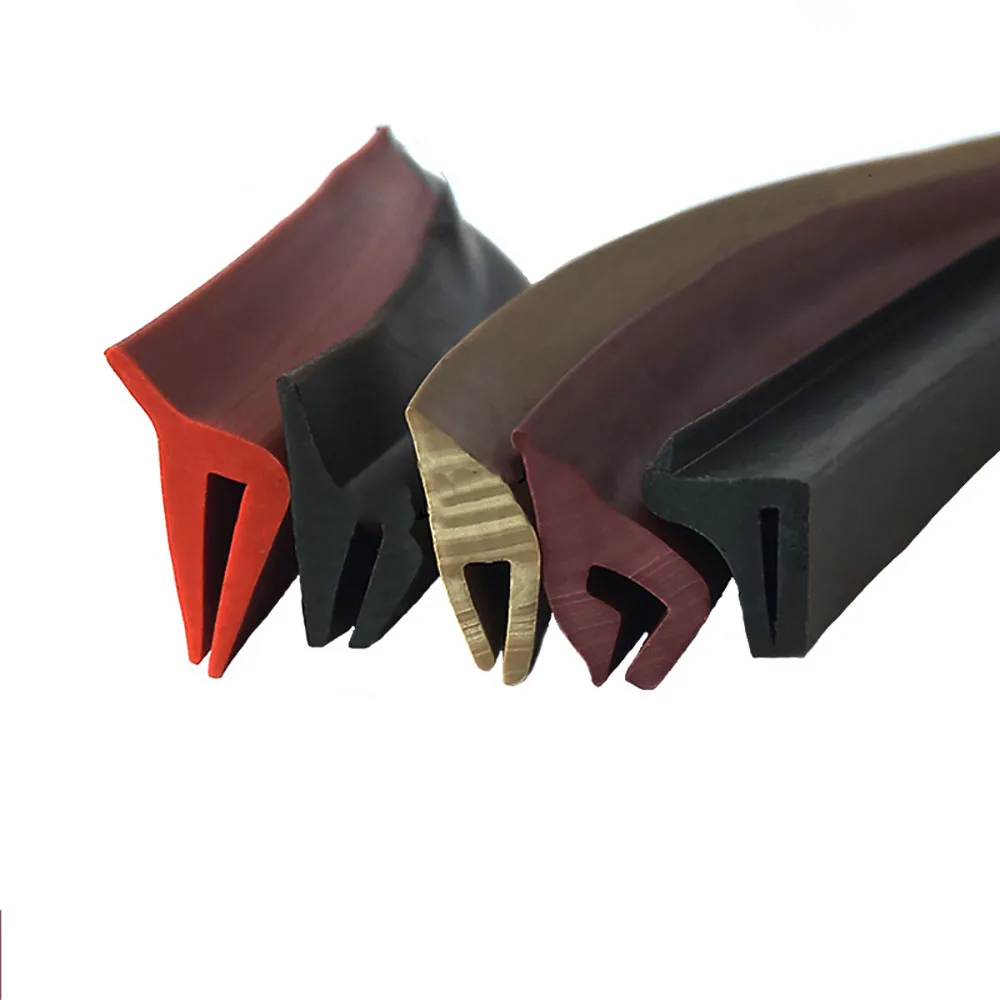 1 3 5M Silicone Rubber F U H Shape Sealing Strip Edge Banding Shield For Frameless Glass Metal Panel Door Window Edge Protection