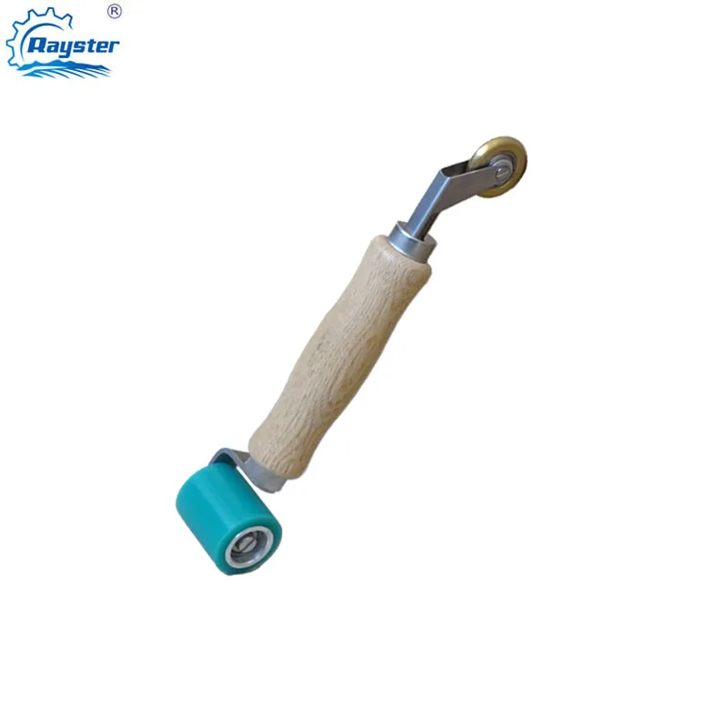 Rolo de costura de silicone 40mm, rolo de costura de silicone de uso duplo, roda de latão, cabo de madeira, papel de parede, rolo de costura plana para soldagem de pvc tpo