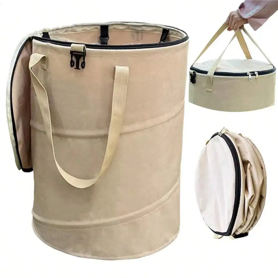 

Collapsible Fabric Trash Can 1.8 Gallon Portable Wastebasket For Bathroom Kitchen Bedroom Office