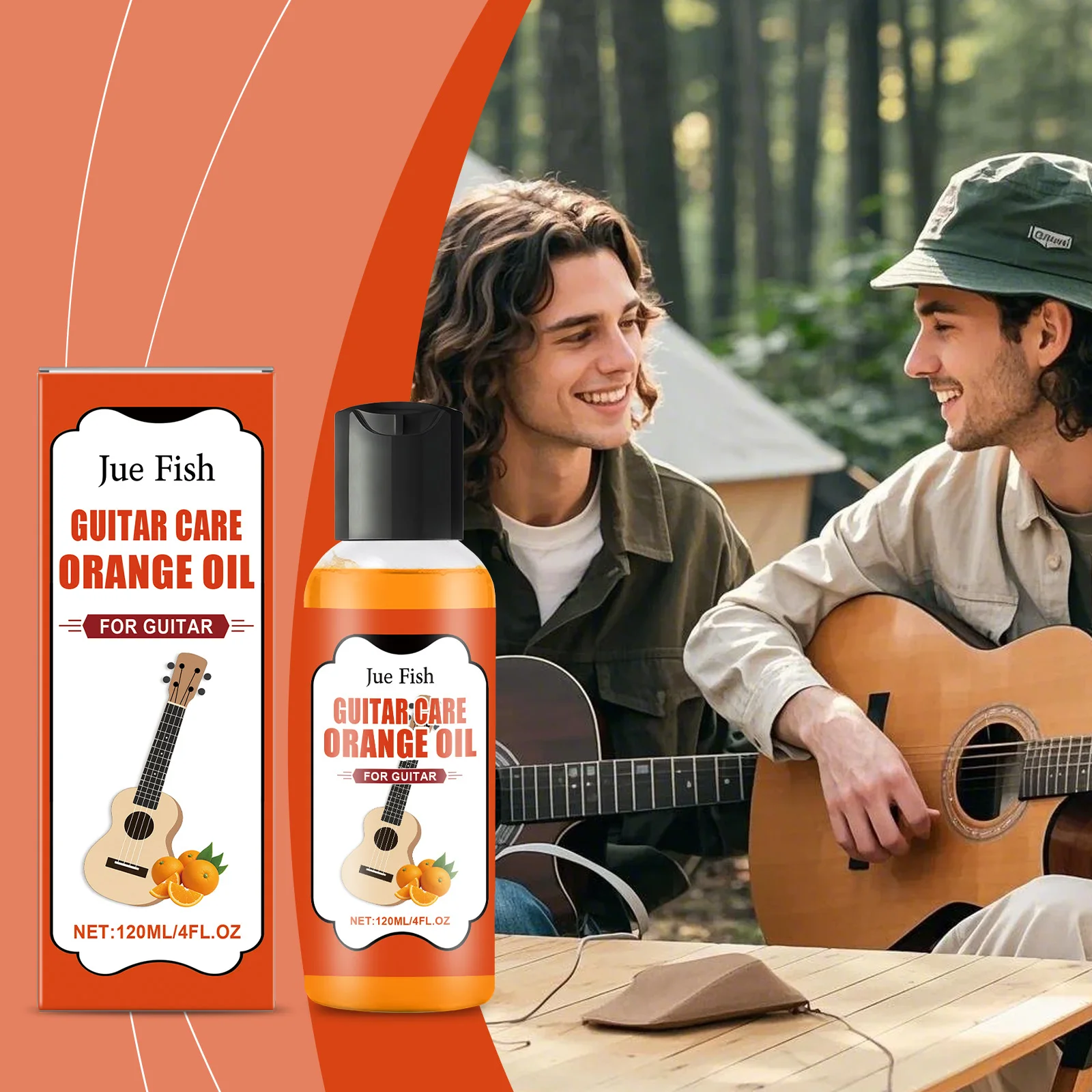 Fretboard Conditioner Guitar Care Oil Cleaner Polish Kit 120ml Polishing Oil Portable Guitar Care Orange Oil with Cleaning Cloth