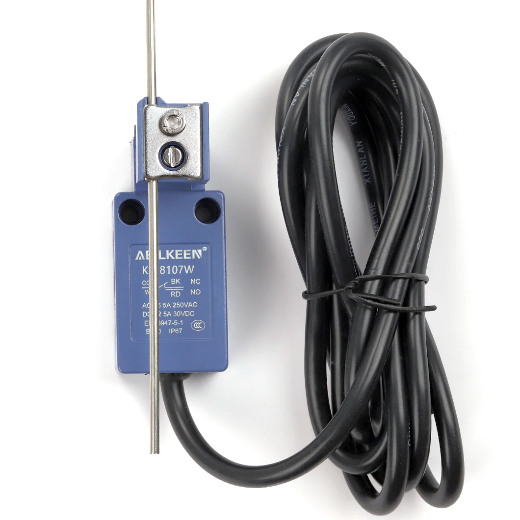 ABILKEEN KZ-8107W Adjustable Swing Rod Limit Travel Switch IP68 Waterproof Momentary Limit Switch 2NO+2NC Terminal AC250V 10A