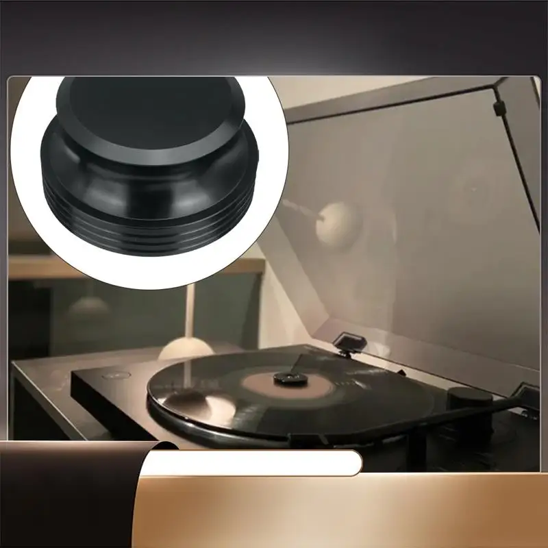 

Record Turntables Weight Stabilizer Black Clamp Aluminum Metal Anti-Vibration Improves Sound Quality Player Accessories-X64A