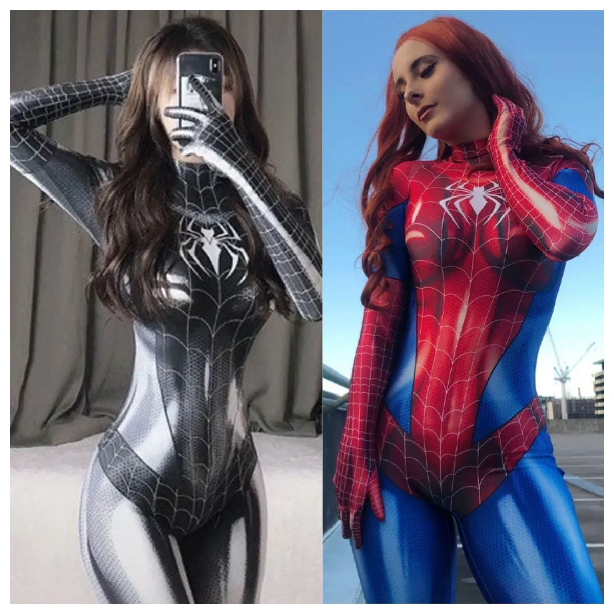 sexy spiderman lingerie Cosplay Black Spiderman Open Crotch Sexy Lingerie Superhero Women Girls  Jumpsuit