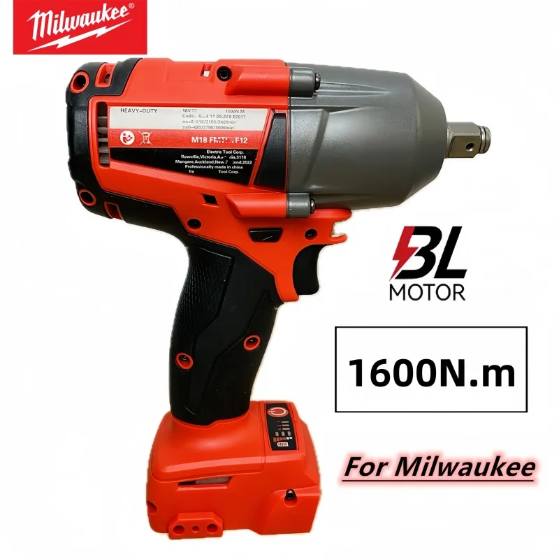 M18 Milwaukee 18V Battery PIN 1600N.M Large Torque Cordless Wrench Brushless Electric Impact Wrench 