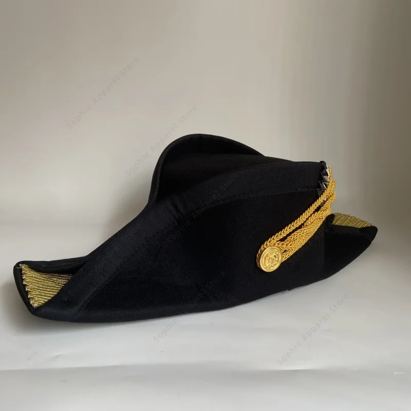19세기 독일 해군 장교 비코르네 모자 재현 역사적 복제품 유럽 나폴레옹 전쟁 해군 장교 코크드 햇
